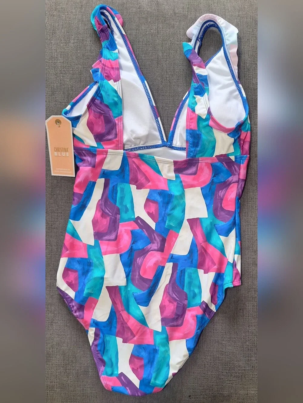 Med NWT Christina Multicolor One-Piece Swimsuit - Picture 3 of 3